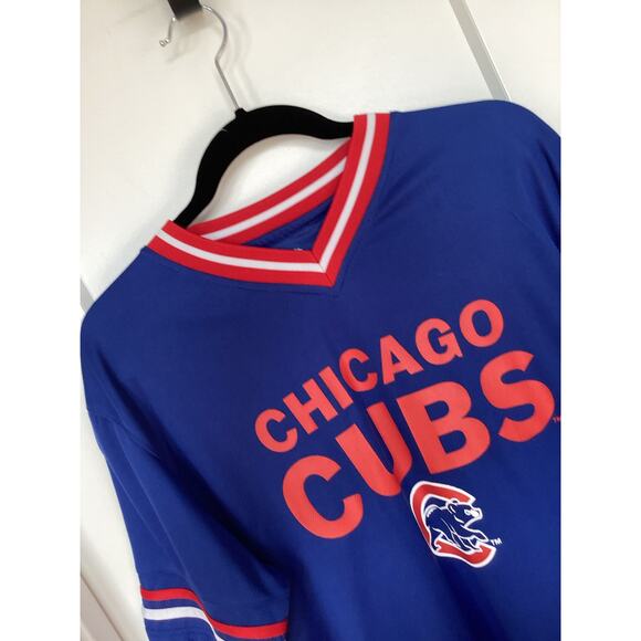 True Fan Unisex Short Sleeve Baseball Chicago Cubs Pullover Jersey Blue SZ Large - Picture 2 of 8
